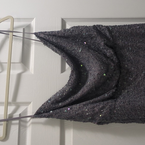 👗Anthropologie Grey Sequin Midi Dress, 12 - Picture 5 of 10